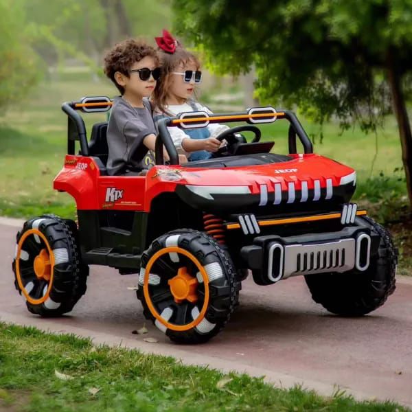 2 Seater Electric Jeep for Kids โ Battery Powered Ride-On Car with Remote Control