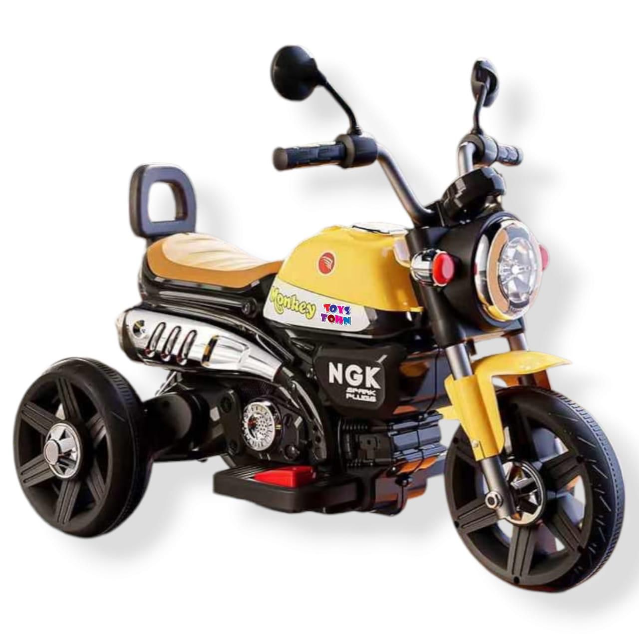 Yellow Electric Ride-On Bike for Kids – Simple Battery Powered Motorcycle
