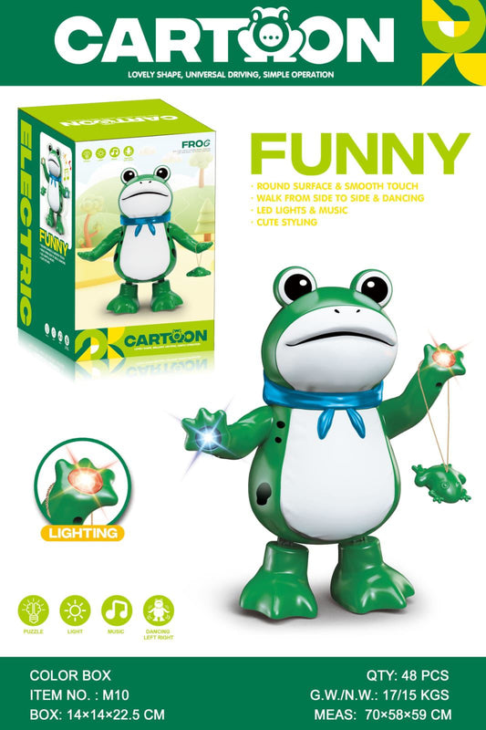 Funny Dancing Frog Toy with LED Lights & Music – Walking Cartoon Animal Toy