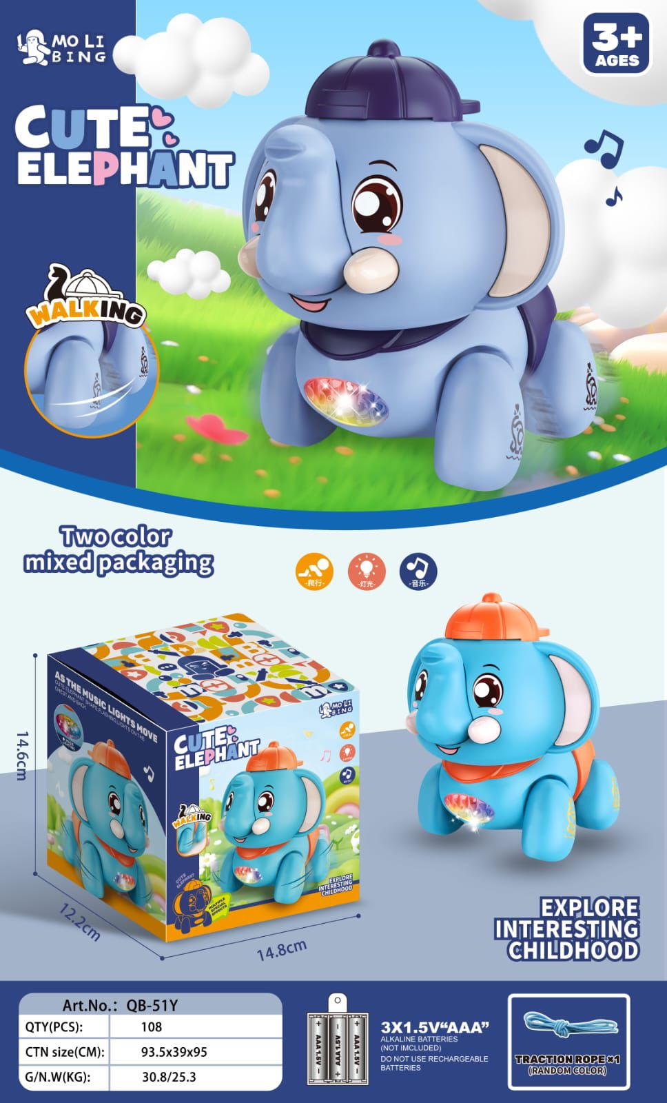 Cute Elephant Toy for Kids – Adorable Soft Animal Play Toy