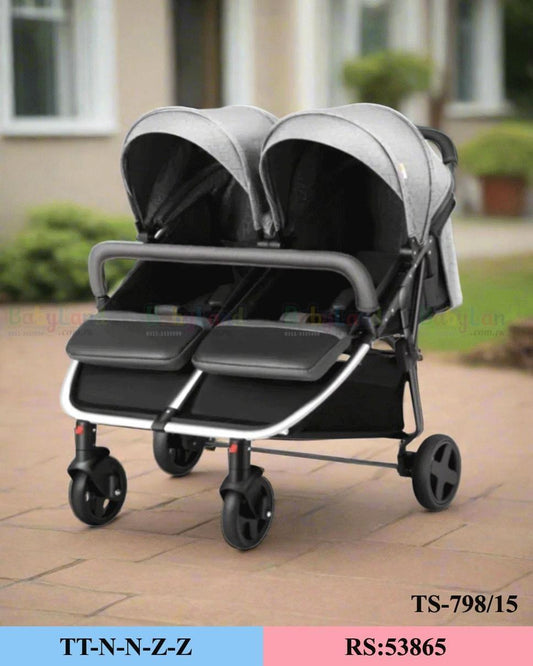 Twin Baby Stroller – Double Seat Foldable Kids Pram for Twins